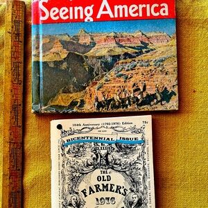 Vintage 1936 SEEING AMERICA Book travel sites History 1976 Farmers Almanac